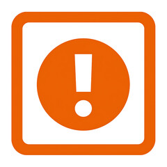 Warning Symbol Icon Alert with Exclamation Mark in Orange Graphic Design for Safety Signage and Notification Templates