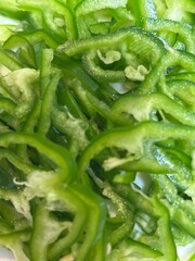 Fresh sliced green pepper