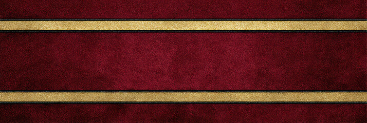 Luxurious red and gold vintage background with classic grunge texture. This sophisticated horizontal banner has elegant stripes, perfect for decorative frame or empty template