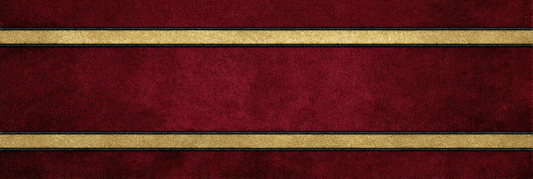 Luxurious red and gold vintage background with classic grunge texture. This sophisticated horizontal banner has elegant stripes, perfect for decorative frame or empty template