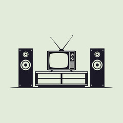 retro tv set isolated