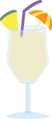 A vector art of a low alcoholic cocktail called Piña Colada, which originated from Puerto Rico. 