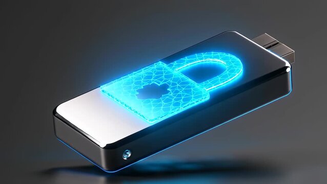 Advanced Secure USB Drive with Holographic Lock Design for Data Protection
