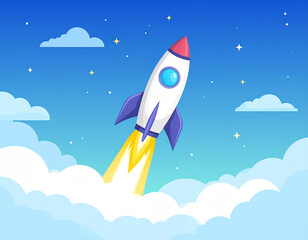 rocket in space vector