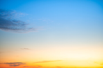 Beautiful , luxury soft gradient orange gold clouds and sunlight on the blue sky perfect for the...