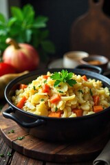 Hearty Rustic Cabbage Supper A Warm and Comforting Home-Cooked Meal of Simmering Vegetables Ready to Serve