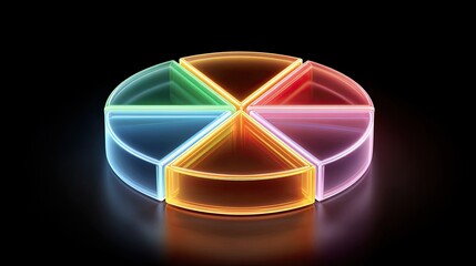 Vibrant Neon Color Segments in a Circular Shape Highlighting Innovation and Creativity in Design