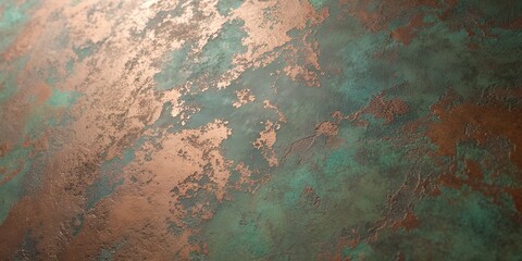 Copper Patina Background – Aged Oxidized Metal Texture, Green and Brown Corrosion, Seamless Grunge Wallpaper