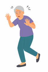 Senior Person Afraid of Falling Due to Osteoporosis Fragility Vector