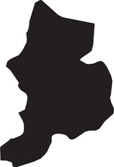 Glarus Canton Map of Switzerland Black Silhouette Isolated