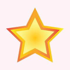 star outline symbol golden yellow gradient