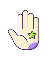 Fototapeta premium Hand with Star Vector Icon Representing Quality and Excellence