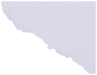 Torn corner of textured clean white thick paper isolated with copy space for digital collage