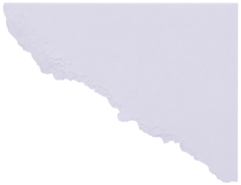 Torn corner of textured clean white thick paper isolated with copy space for digital collage