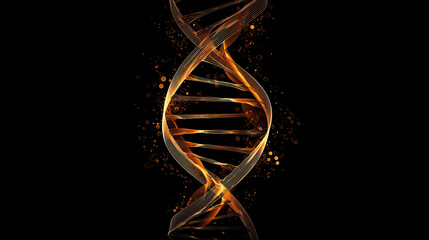 Stunning representation of DNA double helix, showcasing intricate patterns and vibrant colors, symbolizes role of crispr in de extinction