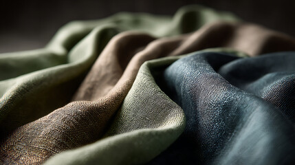 Hemp fabric texture having muted brown and green gradients suitable for organic brand backgrounds.
