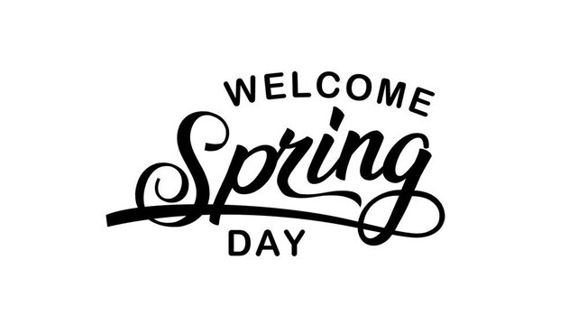 Welcome Spring Day Text Animation. ideal for welcoming the spring season and can be used for greeting cards or social media posts.