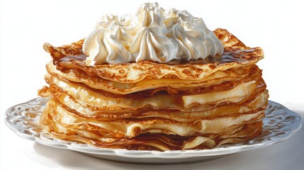 russian blini with sweet cream photorea