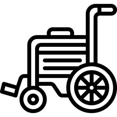 Outline Icon of a Wheelchair With a Transparent Background Perfect for Safety and Medical Concepts