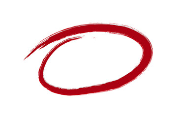 Red Brushstroke Highlight Ellipse – Hand-Drawn Circle for Emphasis and Design