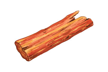 Agarwood Piece Log Brown Texture Bark Isolated White