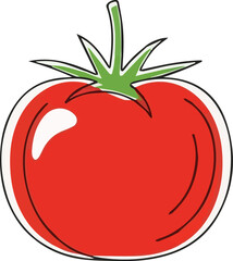  Illustration of a Red Tomato