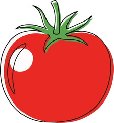  Illustration of a Red Tomato