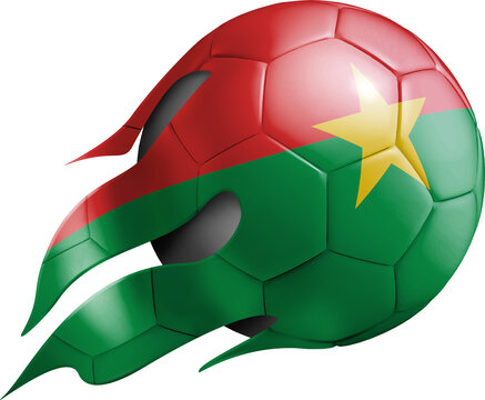 Flying Soccer Ball with Burkina Faso Flag