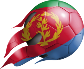 Flying Soccer Ball with Eritrea Flag