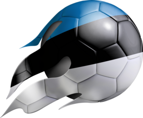 Flying Soccer Ball with Estonia Flag