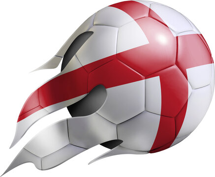 Flying Soccer Ball with England Flag