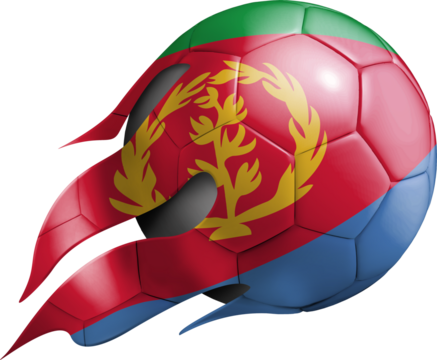 Flying Soccer Ball with Eritrea Flag