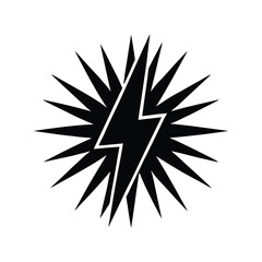 Energy Symbol in Black and White Electric Power Icon Vector Illustration 