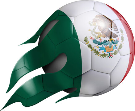 Flying Soccer Ball with Mexico Flag