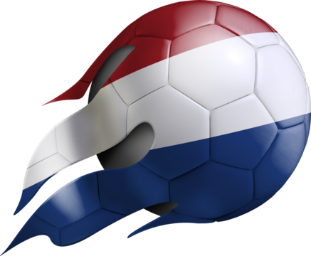 Flying Soccer Ball with Netherlands Flag