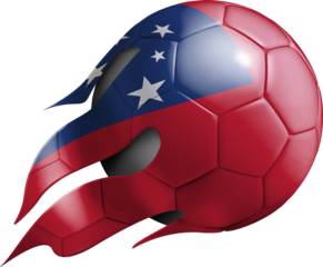 Flying Soccer Ball with Samoa Flag