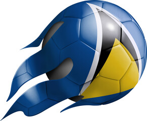 Flying Soccer Ball with Saint Lucia Flag