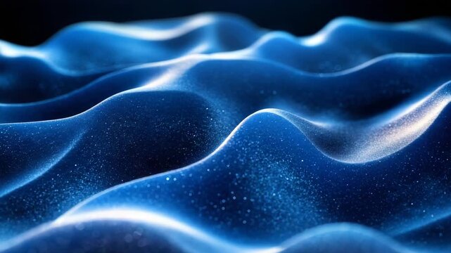 Futuristic glowing blue digital wave pattern with sparkling particles
