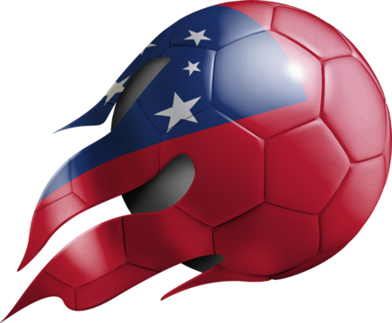 Flying Soccer Ball with Samoa Flag
