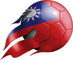 Flying Soccer Ball with Taiwan Flag