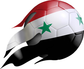 Flying Soccer Ball with Syria Flag