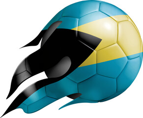 Flying Soccer Ball with The Bahamas Flag