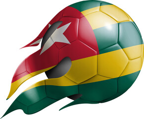 Flying Soccer Ball with Togo Flag