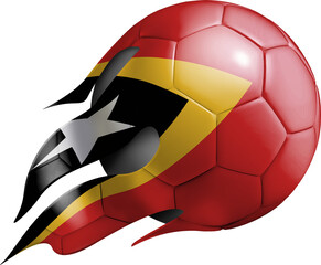 Flying Soccer Ball with Timor-Leste Flag