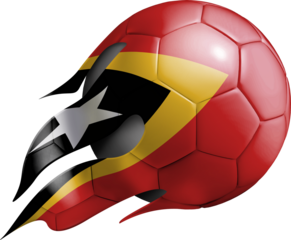 Flying Soccer Ball with Timor-Leste Flag