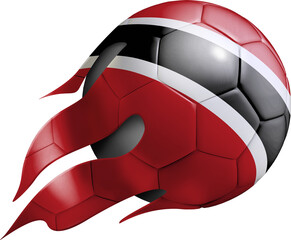 Flying Soccer Ball with Trinidad And Tobago Flag