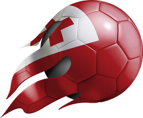 Flying Soccer Ball with Tonga Flag