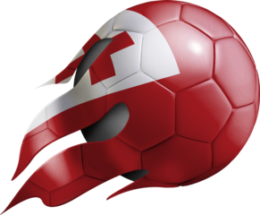 Flying Soccer Ball with Tonga Flag