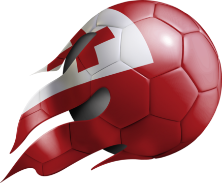 Flying Soccer Ball with Tonga Flag