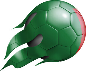 Flying Soccer Ball with Zambia Flag